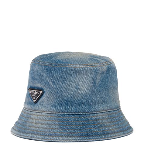 prada bucket hat used|prada denim bucket hat.